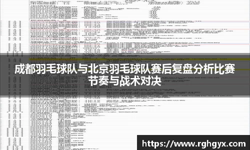 成都羽毛球队与北京羽毛球队赛后复盘分析比赛节奏与战术对决